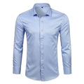 Camisa Masculina Social Lisa Conforto Anti Amassado [05] - Camisa Masculina Social Lisa Conforto Anti Amassado UseBonn Azul PP (45-50KG) 