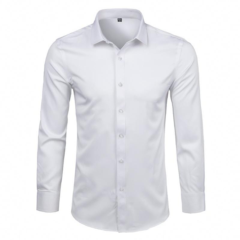 Camisa Masculina Social Lisa Conforto Anti Amassado [05] - Camisa Masculina Social Lisa Conforto Anti Amassado UseBonn Branco PP (45-50KG) 