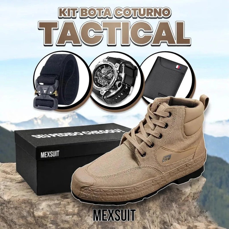 Kit Bota Militar Tactical Masculina de Couro Legitimo + 3 BRINDES [035] - Kit Bota Militar Tactical Masculina de Couro Legitimo + 3 BRINDES UseBonn 